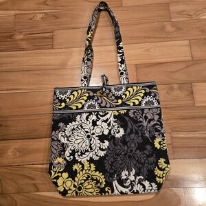 Vera Bradley Black and Yellow Quilted Tote Bag